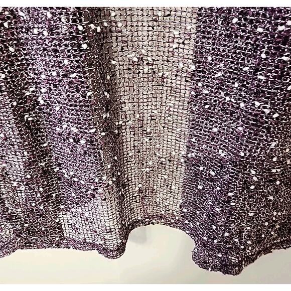 KEREN HART Tan-Open-weave, textured look w/Asymmetrical lower edge Cardigan-XL - Picture 10 of 14